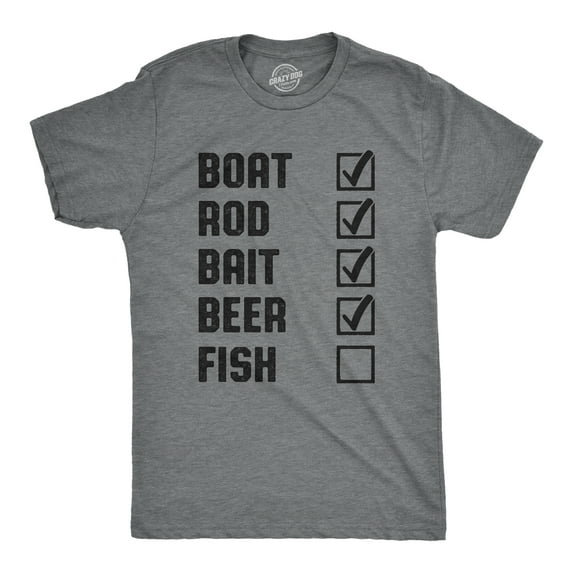 Mens Fishing List T Shirt Funny Novelty Summer Fathers Day Fisherman Tee Graphic Tees