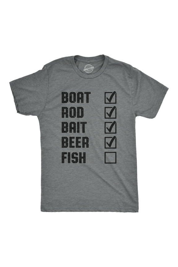 Mens Fishing List T Shirt Funny Novelty Summer Fathers Day Fisherman Tee Graphic Tees