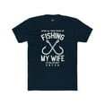 thumbnail image 1 of Mens Fishing My Wife Is My Best Catch Midnight Navy Cotton Crew TShirt, 1 of 2