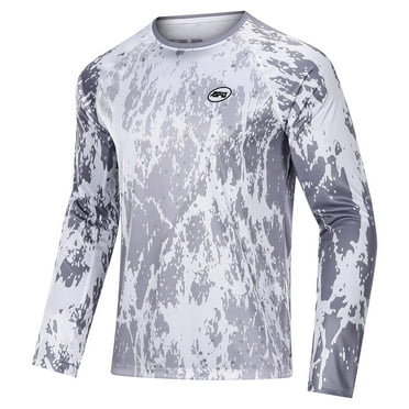 Mens Fishing Shirts Workout Shirts Men UPF 50+ Sun Protection Long Sleeve Shirts for Men Gray XXL