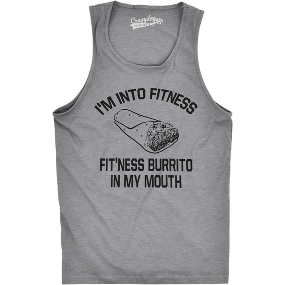 Mens Fitness Burrito Funny Gym Sarcasm Mens Humorous Novelty Tees Fitness Tank Top
