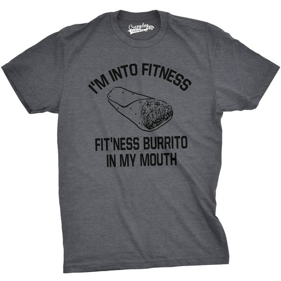 Mens Fitness Burrito Funny Gym T shirt Sarcasm Hilarious Workout Novelty Tees Graphic Tees