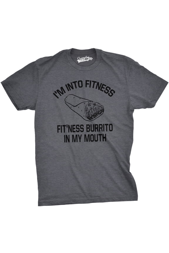 Mens Fitness Burrito Funny Gym T shirt Sarcasm Hilarious Workout Novelty Tees Graphic Tees