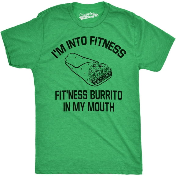 Mens Fitness Burrito Funny Gym T shirt Sarcasm Hilarious Workout Novelty Tees Graphic Tees