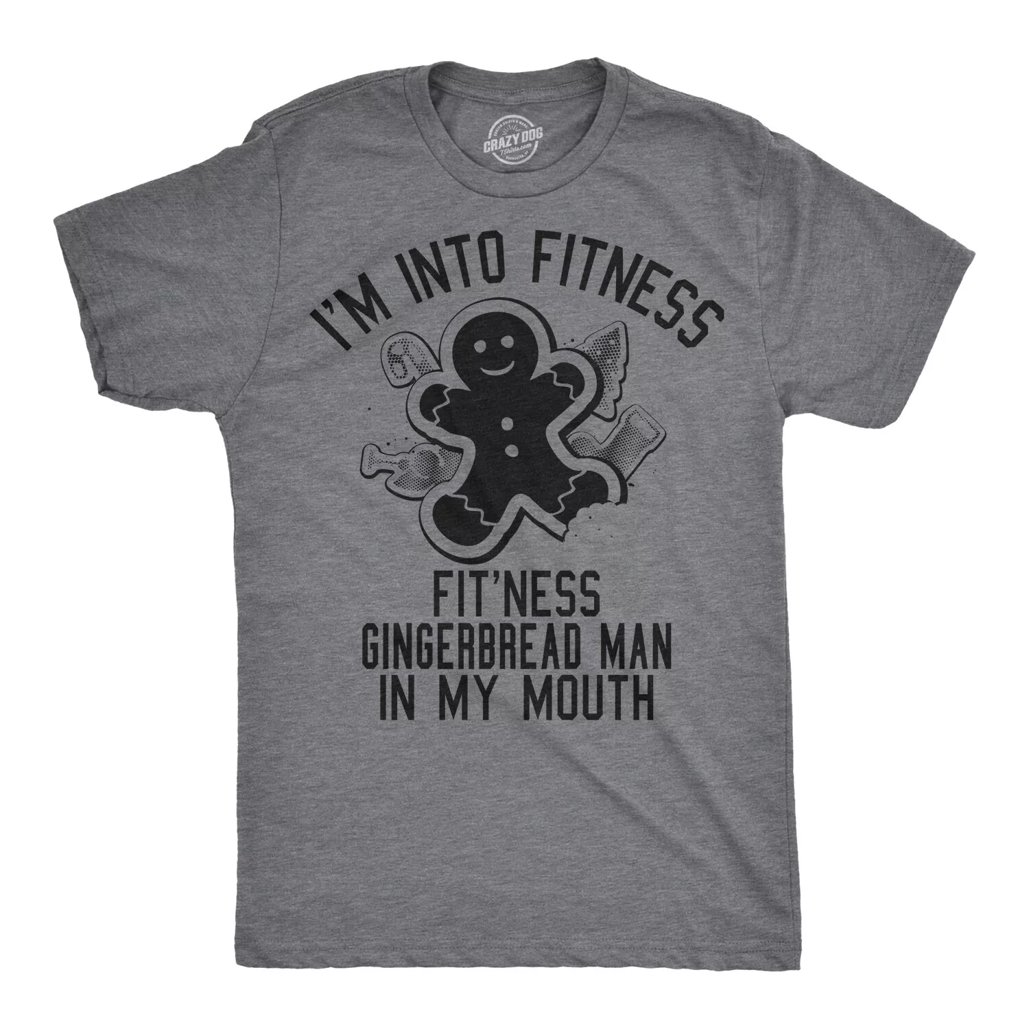 Mens Fitness Gingerbread In My Mouth T shirt Funny Christmas Gift Tee