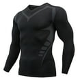 thumbnail image 1 of Mens Fitness Long Sleeve Running Sports T Shirt Men Muscle Athletic Gym Compression Clothes, 1 of 2