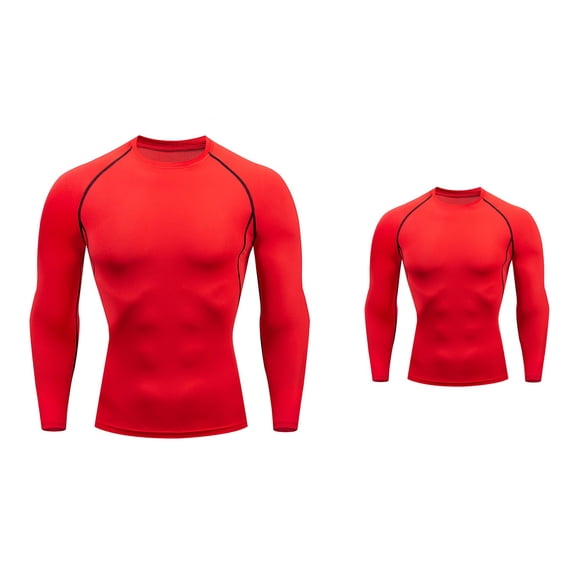 Mens Fitness Long Sleeve Running T-Shirt, 1 or 3 Pack Compression Shirts for Gym & Sports – Cool Dry Baselayer Top