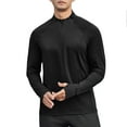 thumbnail image 1 of Mens Fitness Running Shirts 1/4 Zip Long Sleeve Raglan Shirts with Thumb Hole Athletic Workout Gym Tops Activewear Black, XL, 1 of 7