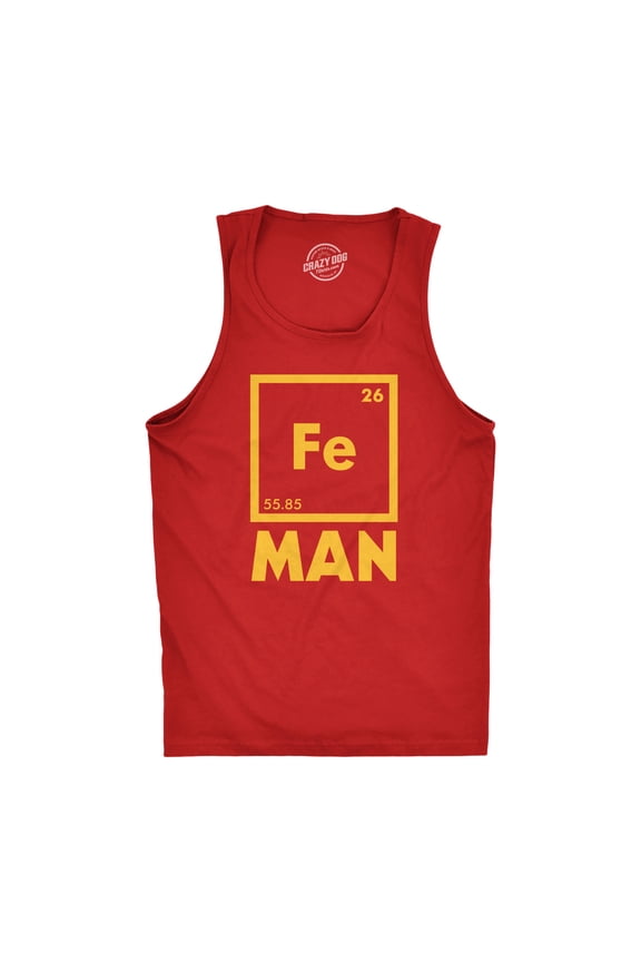 Mens Fitness Tank Iron Science Tanktop Cool Novelty Funny Nerdy Graphic Print T Shirt