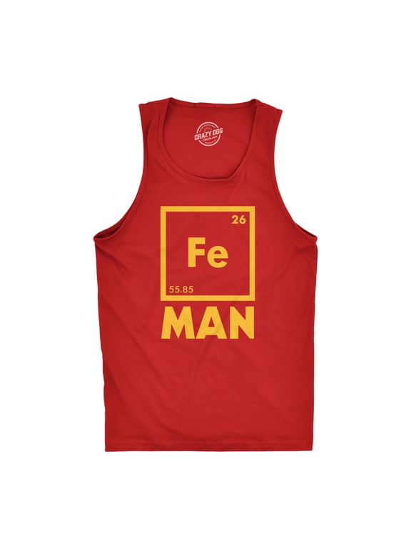 Mens Fitness Tank Iron Science Tanktop Cool Novelty Funny Nerdy Graphic Print T Shirt