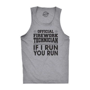 Mens Fitness Tank Official Firework Technician Tanktop Funny Fourth Of July Tee for Guys