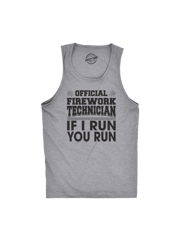 Mens Fitness Tank Official Firework Technician Tanktop Funny Fourth Of July Tee for Guys