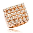 thumbnail image 1 of Mens Five Row 14k Natural 1.6 Ctw Diamond Ring Round Diamonds (Rose Gold Size 8.5), 1 of 1