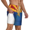 thumbnail image 1 of Mens Flag Of Arizona Swimming Trunks with Compression Liner Beach Quick Dry Swim Shorts, 1 of 1