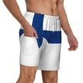 thumbnail image 1 of Mens Flag Of Finland Swimming Trunks with Compression Liner Beach Quick Dry Swim Shorts, 1 of 6