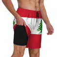 thumbnail image 1 of Mens Flag Of Lebanon Swimming Trunks with Compression Liner Beach Quick Dry Swim Shorts, 1 of 6