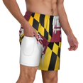 thumbnail image 1 of Mens Flag Of Maryland 2 in 1 Quick Dry Swim Trunks with Compression Liner Beach Shorts, 1 of 6