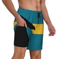 thumbnail image 1 of Mens Flag Of The Bahamas Swimming Trunks with Compression Liner Beach Quick Dry Swim Shorts, 1 of 6