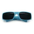 thumbnail image 1 of Mens Flaming Skull 90s Narrow Rectangle Thick Temple Gangster Sunglasses Blue - Black, 1 of 1