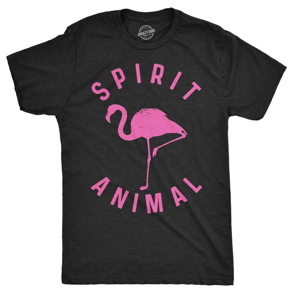 Mens Flamingo Spirit Animal T Shirt Funny Pink Bird Tee for Guys Graphic Tees