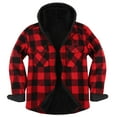 thumbnail image 1 of Mens Flannel Fall Winter Shirt Long Sleeve Hooded Plaid Shirt Thick Warm Casual Oversized Button Down Mens Shirt, 1 of 3