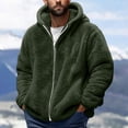 thumbnail image 1 of Mens Flannel Hooded Jacket Sherpa Lined Zip Up Hoodies For Men Thick Fleece Jackets Winter Warm Soft Coat With Pocket, 1 of 5