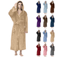 thumbnail image 1 of Mens Flannel Hooded Robe Plus Size Fleece Plush Nightgown Long Sleeve Spa Robe Winter Housecoat with Pocket and Belt Soft Cozy Bathrobe, 1 of 6