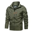 thumbnail image 1 of Mens Flannel Hoodie Casual Solid Color Outdoor Lapel Multi Pocket Trench Coat Jacket Vintage Winter Coat Men Men's Car Coat Men Winter Coat Fashion Tall Men Winter Jackets unique gifts, 1 of 6