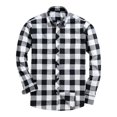 thumbnail image 1 of Mens Flannel Plaid Shirts Long Sleeve Button Down Turndown Collar Trendy Casual Comfy Shirt White L, 1 of 3