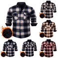 thumbnail image 1 of Mens Flannel Shirt Jacket Fleece Lined Heavyweight Plaid Button Down Long Sleeve Shirt with Pockets for Fall Winter Mens Casual Shirts, 1 of 4
