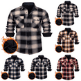 thumbnail image 1 of Mens Flannel Shirt Jacket Fleece Lined Heavyweight Plaid Button Down Long Sleeve Shirt with Pockets for Fall Winter Mens Casual Shirts, 1 of 4