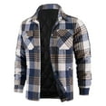 thumbnail image 1 of Mens Flannel Shirt Jacket Quilted Lined Plaid Jackets Long Sleeve Button Down Thick Jacket Warm Winter Coat Outwear, 1 of 6