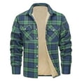 thumbnail image 1 of Mens Flannel Shirt Jackets Casual Plaid Long Sleeve Sherpa Lined Thick Jacket Thermal Quilted Lined Button Down Winter Warm Coats, 1 of 4