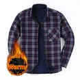 thumbnail image 1 of Mens Flannel Shirts Fleece Lined Warm Shirt Plaid Button Down Lapel Top Casual Loose Plus Size Tops Fall Winter Versatile Commuting Outfits with Pockets, 1 of 9