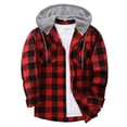 thumbnail image 1 of Mens Flannel Shirts Long Sleeve Plaid Shirt Flannel Hoodie Shirts Long Sleeve Casual Vintage Button Down Plaid Shirt Jacket with Pocket, 1 of 9