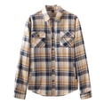 thumbnail image 1 of Mens Flannel Shirts Long Sleeve Sherpa Lined Thermal Jacket Thicke Warm Casual Loose Button Down Plaid Shirt (S, Khaki), 1 of 9