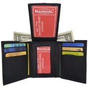 Mens Flap Up ID Trifold Genuine Leather Wallet 1755 by MARSHAL