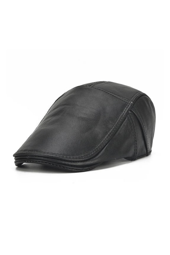 Mens Flat Caps Real Leather Hats Berets Male Genuine Leather Cowskin Adjustable Ivy Cap Classic Driving Cabbie Caps ,Unisex