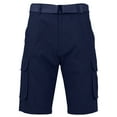 thumbnail image 1 of Mens Flat Front Slim Fit Belted Cotton Cargo Shorts, 1 of 7