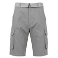 thumbnail image 1 of Mens Flat Front Slim Fit Belted Cotton Cargo Shorts, 1 of 7