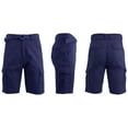 thumbnail image 1 of Mens Flat Front Slim Fit Belted Cotton Cargo Shorts, 1 of 3