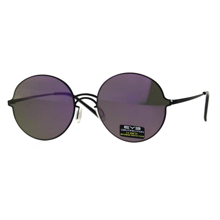 Mens Flat Panel Color Mirror Lens Round 90s Celebrity  display picture 1