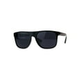 thumbnail image 1 of Mens Flat Top Designer Rectangular Mobster Black Lens Sunglasses Shiny Black, 1 of 4
