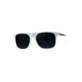 thumbnail image 1 of Mens Flat Top Designer Rectangular Mobster Black Lens Sunglasses White, 1 of 4