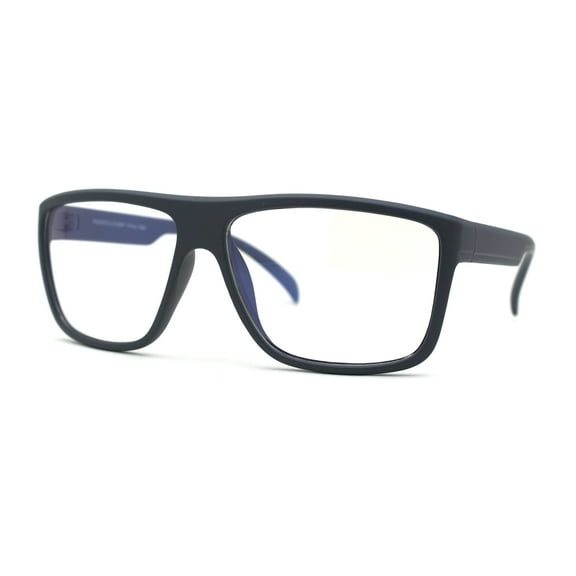 Mens Flat Top Sport 100% Blue Light Flitering Computer Glasses Matte Grey