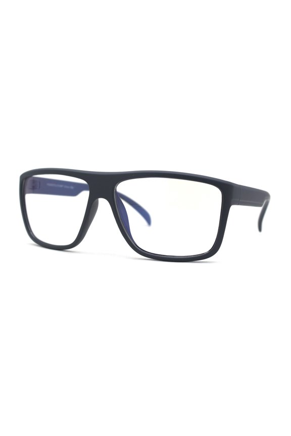 Mens Flat Top Sport 100% Blue Light Flitering Computer Glasses Matte Grey