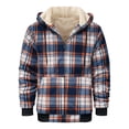 thumbnail image 1 of Mens Fleece Flannel Jackets Full Zip Shirt Plaid Cotton Hoodies Soft Warm Coat for Men with Hood Trendy Winter Down Jackets Checked Shirt Jackets, 1 of 5