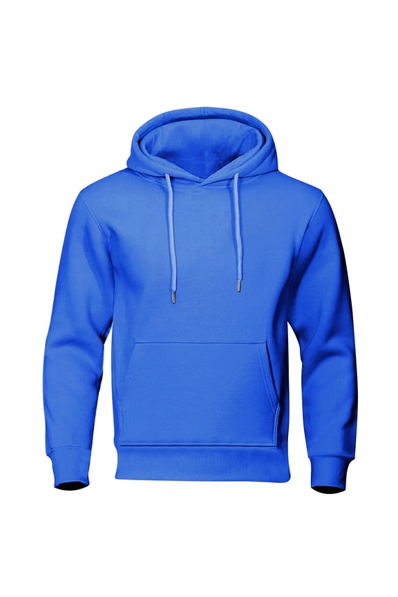 Mens Fleece Hoodie Long Sleeves Casual Pullover Hooded Sweatshirt with Kangaroo Pocket – Cozy Tall hoodies for men (Blue,XXXXL)