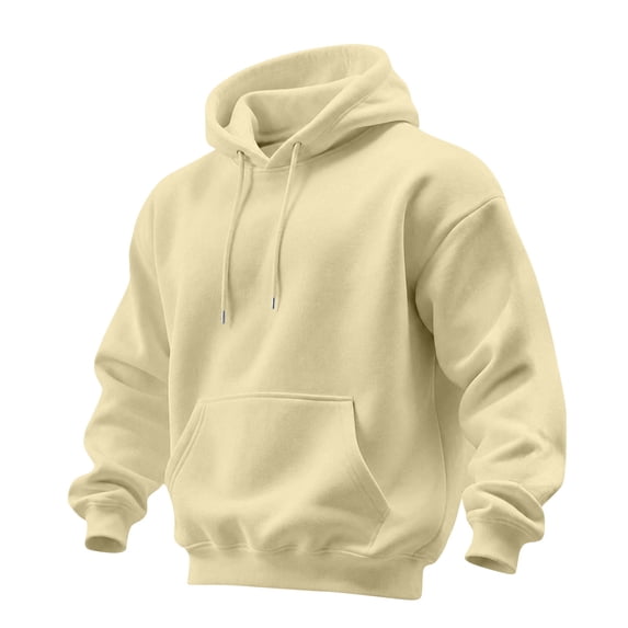 Mens Fleece Hoodie Long Sleeves Casual Pullover Hooded Sweatshirt with Kangaroo Pocket, M-3XL
