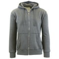 thumbnail image 1 of Mens Fleece Hoodie With Thermal Lined Hood Slim Fit Zip-Up Sweater, 1 of 4